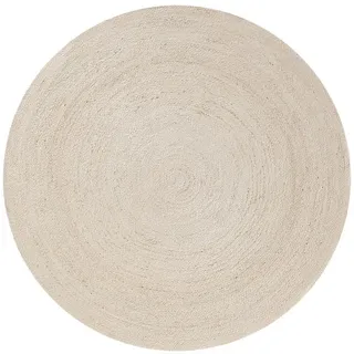 benuta Pure Juteteppich Jutta Ivory ø 160 cm rund , Textil , Beton Optik , Rund , 160x160 cm , Gots , für Fußbodenheizung geeignet , Teppiche und Böden, Teppiche