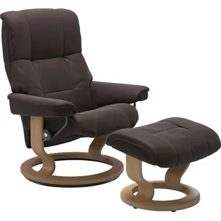 Stressless® Relaxsessel »Mayfair« Relaxsessel mit Hocker, mit Hocker, mit Classic Base, Größe S, M & L, Gestell Eiche, in 3 Bezugsqualitäten lieferbar, braun