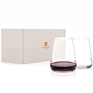 Stölzle Lausitz Cocoon Rotweinbecher stiellose Weingläser, 2er-Set | Große extravagante Rotweinbecher und stiellose Weingläser für Rotwein, aus Kristallglas, stoßfest & spülmaschinengeeignet