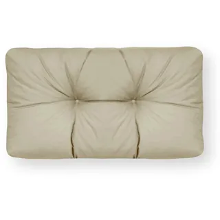 4L Textil Palettenkissen waschbar Palettenauflagen Europaletten Sitzkissen Rückenlehne wetterfest (Eckkissen 60x40 cm, Beige Uv-beständig) - Beige