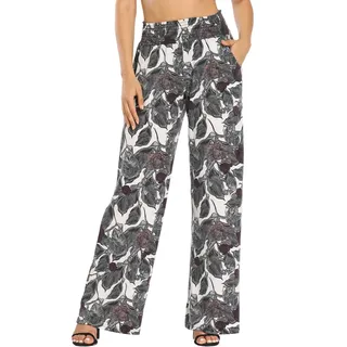 Urban CoCo Damen Boho Palazzo Hose Weites Bein Loungehose, P10, S