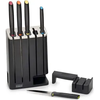 Elevate JosephJoseph SlimBlock de 5-teiliges Set mit Schärfer, ergonomische Messer de Edelstahl und funktionelles Design für Ihre Küche. - Schwarz