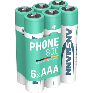 Ansmann Akku AAA Micro 800 mAh 1,2V NiMH - 6 Stück, wiederaufladbar mit maxE