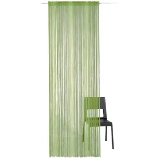 Fadenvorhang WECKBRODT "Rebecca" Gr. 1, grün (grün, uni), B:98cm H:160cm, Polyester, Gardinen, Fadenvorhang, Fadengardine, Insektenschutz, transparent, kürzbar, Store