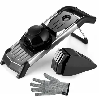 SILBERTHAL Gemüsehobel Mandoline - V-Hobel mit Einsätzen - Scharfe Klinge - Platzsparend verstauen