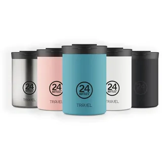 24BOTTLES Travel Tumbler - Trinkflasche 350ml, Thermos Kaffee Tee Getränke, Thermosflasche 6hHot/24hCold, Wasserflasche 100% Versiegeltem Deckel, Umweltfreundliche Trinkflasche Edelstahl, Powder Blue