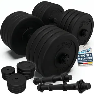 ArtSport Hantel-Set Kurzhantelset 40 kg schwarz