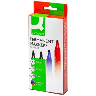 Q-Connect KF26089 Permanentmarker M 4 Stück sortiert