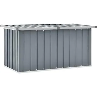 Gartenbox wasserdicht XXL Gartenbox Metall Auflagenbox Metall Garten Auflagenbox Kissenbox Werkzeugkasten Gerätebox Gartentruhe-Grau-129 x 67 x 65 cm