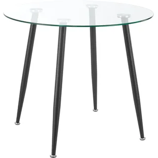 [en.casa] Humppila Ø 80 cm schwarz/transparent