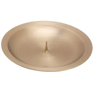 NKlaus Kerzenteller Ø 10cm Kerzenständer Taufkerze Kerzenhalter mit Dorn 1cm Kerzenuntersetzer Messing Stumpenkerzen Kommunion Taufe Gold 2812