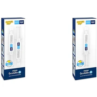 GROHE QUICKFIX - Kleber- Set für BadAccessoires & QUICKFIX - Kleber für BadAccessoires (geeignet für Marmor, Fliesen, Glas, Kunststoff, Holz, Metall etc., Aushärtungszeit 24 Stunden), 41127000