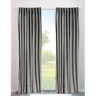 OTTO home Vorhang "Velvet uni" Multifunktionsband 2 Stk. tlg. Blickdichter Samt, 2-er Set, edel, Gardine, multifunktional, grau