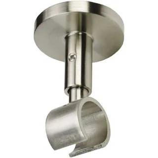 LIEDECO Gardinenstangenhalter Deckenträger 1-läufig Ø 20 mm 6 cm Edelstahlfarben