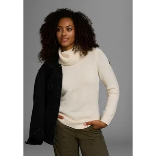 KangaROOS Rollkragenpullover mit Schalkragen, Langarm, Warm & Kuschelig, weiß