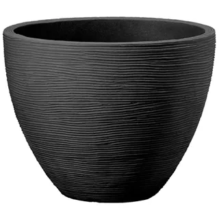 Dehner Pflanztopf Vino, Ø 40 cm, Höhe 31 cm, Kunststoff, anthrazit