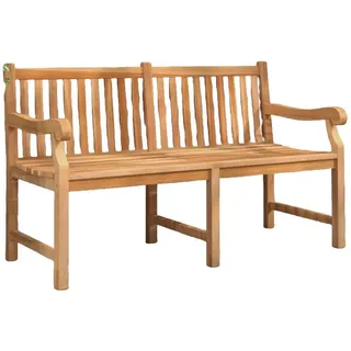 Gartenbank 150 cm Massivholz Teak mit wasserbasiertem Finish - Braun