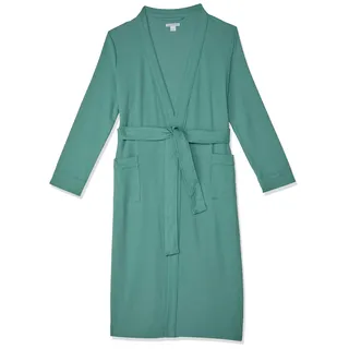 Amazon Essentials Damen Leichter Waffel-Bademantel, Lang (Erhältlich In Übergröße), Grünblau, XXL Große Größen
