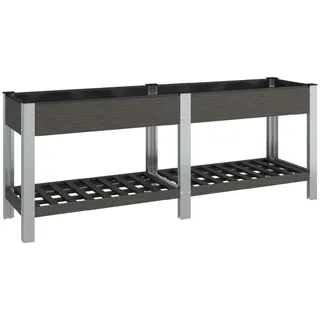 vidaXL Garten-Hochbeet mit Ablage Grau 200x50x75 cm WPC - Grau