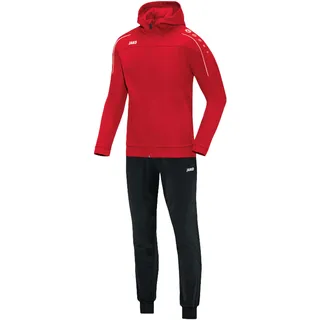 JAKO Trainingsanzug Herren & Damen Polyester Classico mit Kapuze Rot XXL - Jogginganzug 2-teilig für Sport und Alltag, Jogginghose & Trainingsjacke