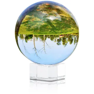 Intirilife Glaskugel Fotokugel mit Ständer , Transparent , Glas , Dekoration, Dekoartikel, Dekokugeln