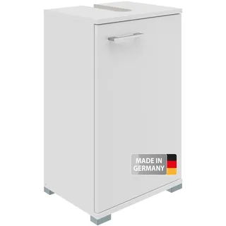 FACKELMANN Easy Waschbeckenunterschrank 40 cm – Hochwertiger Badschrank in zeitlosem, weißem Design, stilvoll und platzsparend – Made in Germany, Weiß