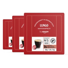 by Amazon Coffee Lungo Kapsel Dolce Gusto Compatible, Mittlere Röstung, 48 Portionen, 16 Stück, 3er-Pack, Rainforest Alliance-Zertifizierung