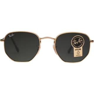 Ray-Ban Hexagonal Flat Lenses, Erwachsener, Hexagonal, Vollrand, Gold, Schwarz, Gold, Nicht-polarisierte Linse - Gold
