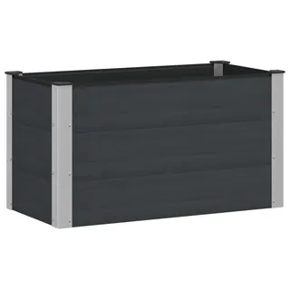 vidaXL Hochbeet Schwarz 100 x 50 x 54 cm WPC und Aluminium - Schwarz
