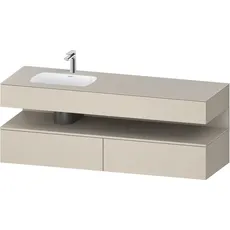 Duravit Qatego Einbauwaschtisch mit Konsolenwaschtischunterbau, 1600x550x600mm, Nische Taupe Supermatt, Becken links, QA4795083, Farbe: taupe supermatt