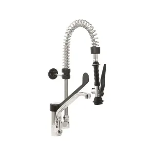 SARO Einloch-Vorspülbrause+Hebel-Armatur schwarz, EMMI, Praktische Armatur für Vorspülzwecke mit schwenkbarem Auslauf, 1 Stück