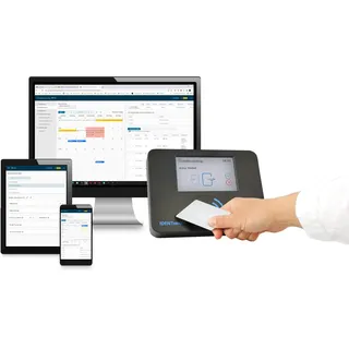 IDENTSMART Komplettsystem zur effektiven Zeiterfassung mit Karten inkl. Webinterface, entwickelt in Deutschland mit Support aus Deutschland | IDENTsmart Zeiterfassungssystem, ID800 Basic