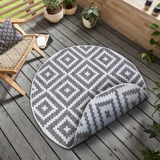OTTO home Teppich »Ronda Wendeteppich« rund 5 mm Höhe Sisal-Optik, Flachgewebe, In- und Outdoor, geometrisches Boho Design,