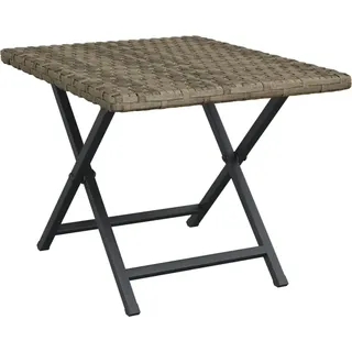 Klapptisch Grau 45x35x32 cm Poly Rattan - Grau