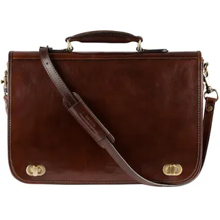 Herren Ledertasche Umhängetasche Leder Aktentasche15 Zoll Laptoptasche Arbeitstasche Bürotasche Lehrertasche Notebooktasche Businesstasche - Time Resistance