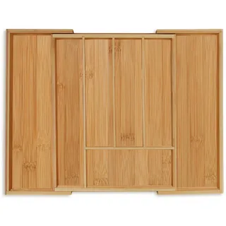 Relaxdays Besteckkasten , Holz, Holzwerkstoff , 47x5x36 cm , Küchenzubehör, Küchenhelfer, Besteckeinsätze