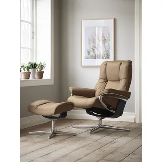Stressless® Relaxsessel »Mayfair« Set, Relaxsessel mit Hocker, mit Hocker, mit Cross Base, Größe S, M & L, Holzakzent Schwarz braun
