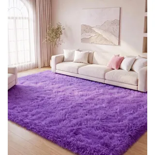 MARATIP Teppich Wohnzimmer 120x160 cm Violett CarpetSchlafzimmer rutschfest Waschbarer Deko Jugendzimmer Kinderzimmer