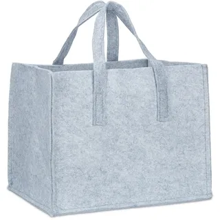 Relaxdays Kaminholzkorb grau 10021970-111