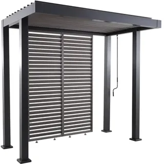 MWH Grillzebo Pavillon mit Lamellenwand Aluminium 259,5x154x240 cm