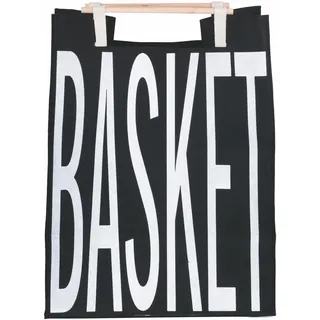 Villa d'Este Home Tivoli Wäschekorb aus Stoff, Griff aus Pappelholz, Bigismore