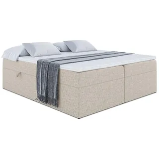 altdecor Boxbett, Beige, Holzwerkstoff, Höhe ca. 20 cm 140x200 cm Schlafzimmer, Betten, Boxspringbetten