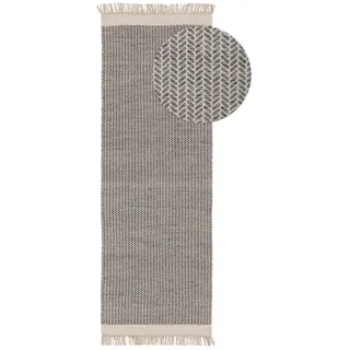benuta Pure Wollteppich-Läufer Kim Grau 80x250 cm , Textil , Grafikmuster , Rechteckig , 80x250 cm , Gots , pflegeleicht , Teppiche und Böden, Teppiche, Teppichläufer, Läufer