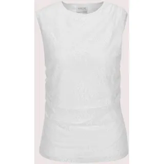 MADELEINE Kurzarmshirt "Shirt Shirt" Edles Spitzentop mit Jerseyfutter und seitlicher Raffung, weiß
