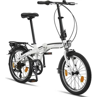 Licorne Bike Conseres Premium Falt Bike in 20 Zoll - Fahrrad für Herren, Jungen, Mädchen und Damen - Shimano 6 Gang-Schaltung - Hollandfahrrad - Weiß