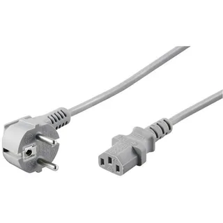 goobay 50076 Kaltgeräte Anschlusskabel Abgewinkelt, 2 m, Grau