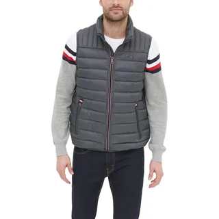 Tommy Hilfiger Herren Lightweight Packable Puffer Vest Daunenweste, Dunkelgrau, L