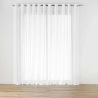 Douceur d'Intérieur Haltona Ösenvorhang, durchscheinend (400 x 240 cm), Weiß, Gewebe mit Leineneffekt