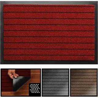 LucaHome Fußmatte, für den Eingang, Schnee, rutschfest, wasserdicht, waschbar, antibakteriell, Flur, Küche, Schlafzimmer, Fußmatte, innen und außen (rot, 60 x 90 cm)