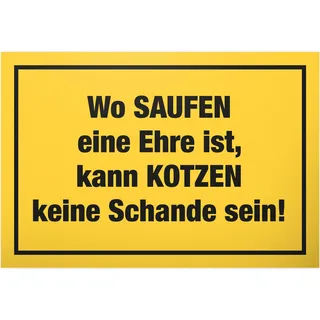 DankeDir! Saufen Ehre Schild mit Spruch - lustiges Geschenk für ihn Geschenkidee Geburtstagsgeschenk Männer Jungs Party Deko Zubehör Scherzartikel JGA - Accessoire Fotobox 30 x 20 cm